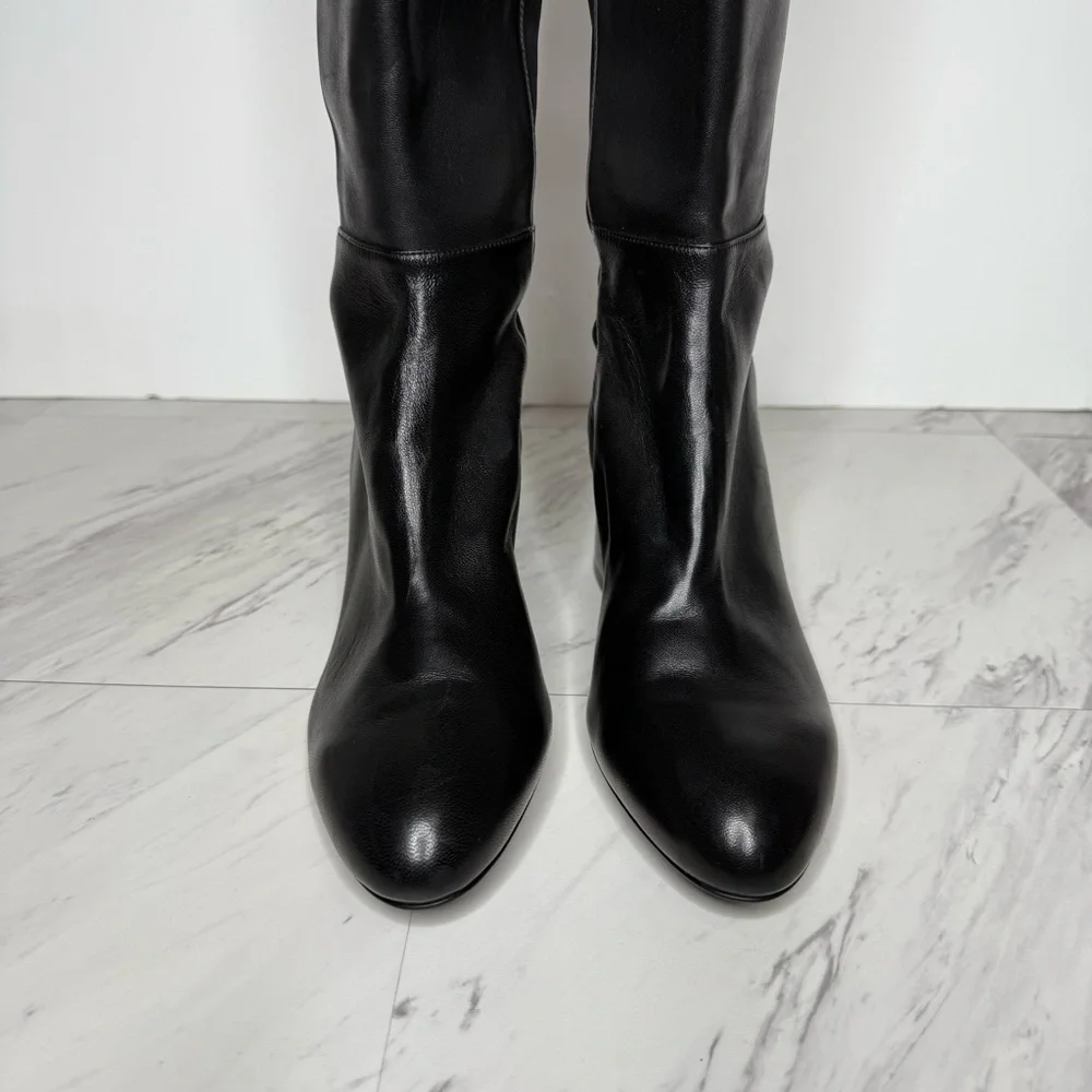Stuart Weitzman Black Leather Over the Knee Boot 7B